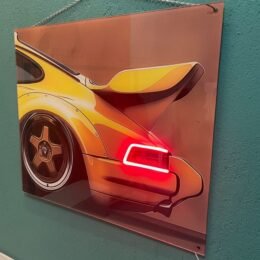 Porsche 930 LED Light-Up Car Wall Art