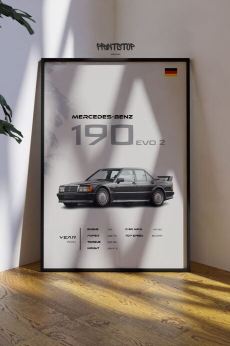 Vintage Mercedes-Benz 190 EVO 2 Art Print Decor