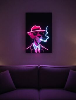 Pink Panther Aura UV Neon Sign