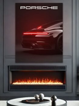 Porsche 911 LED Light-Up Car Wall Art